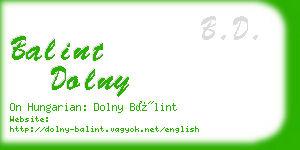 balint dolny business card